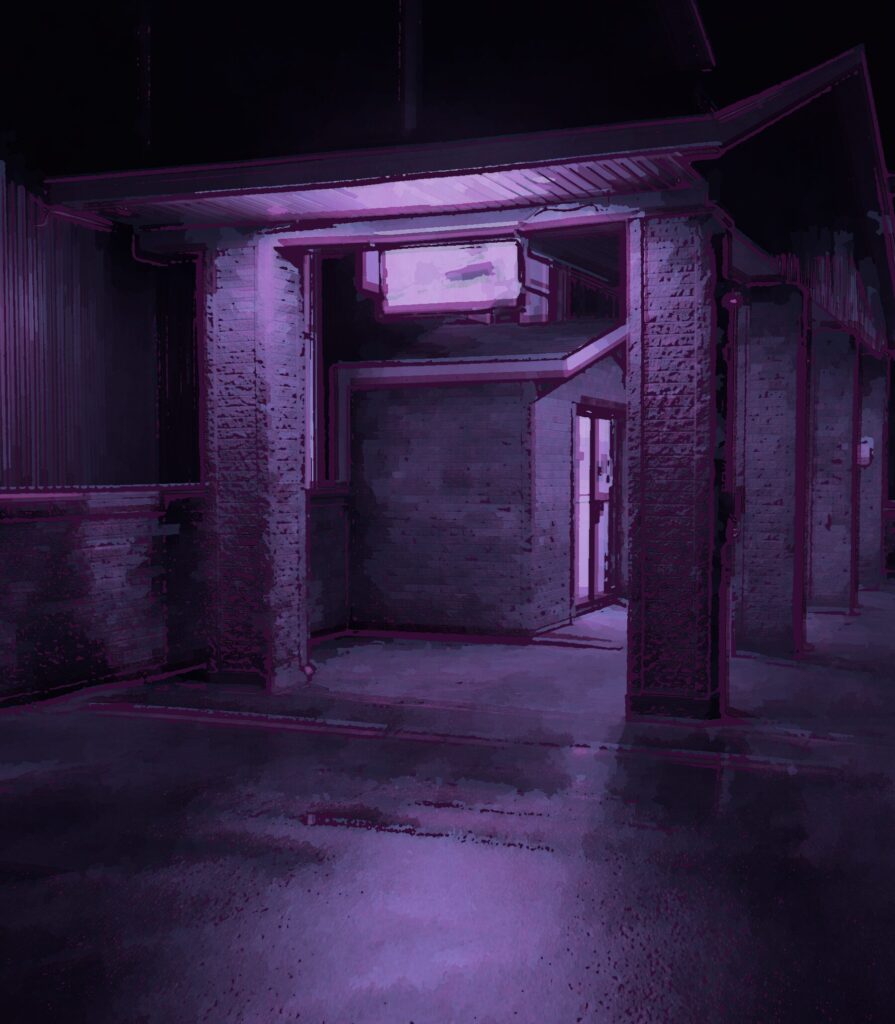 An empty parking lot overlooks a lobby.